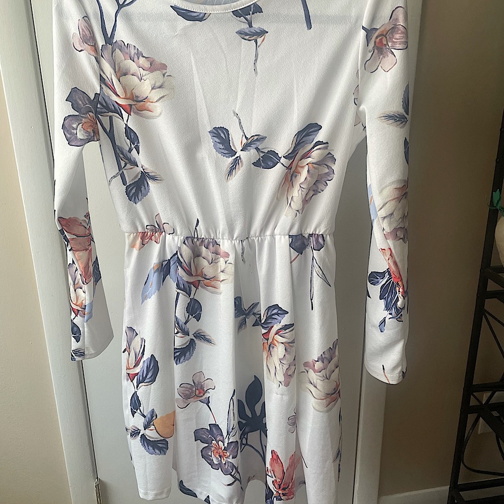 White with floral design sundress size medium.